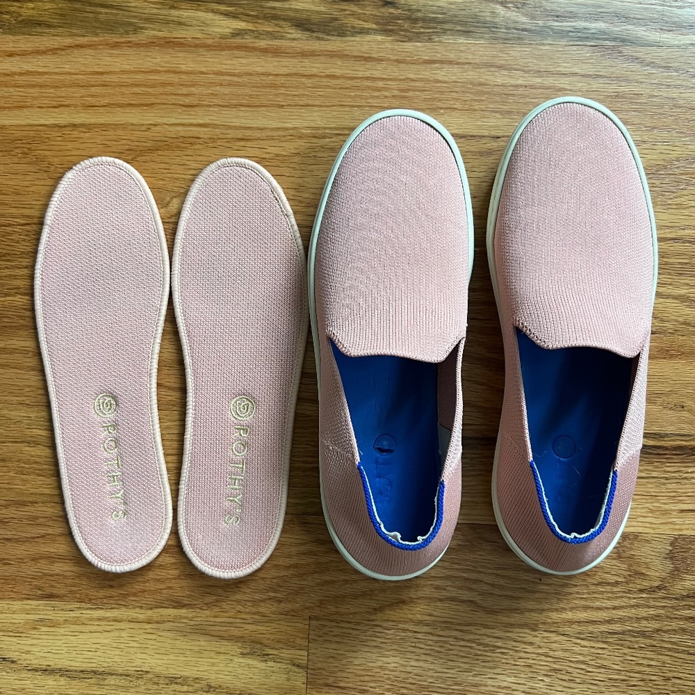 Rothy’s original slip on light pink sneakers women’s size 7.5
